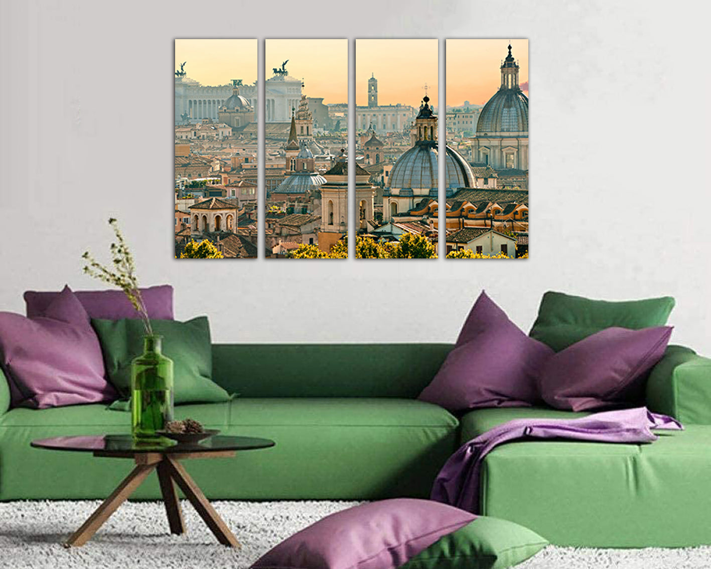 Wall art canvas Vatican St peter's basilica City decor Italy print Rome skyline travel
