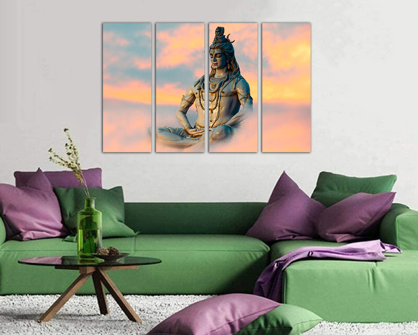 Lord shiva canvas Hindu art Spiritual Indian gods print Yoga Buddhist mantra decor