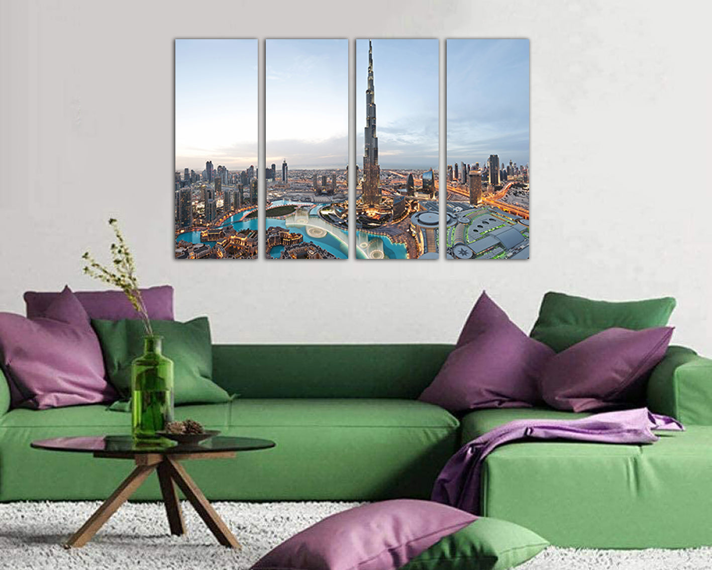 Dubai print City interior design Burj khalifa travel decor