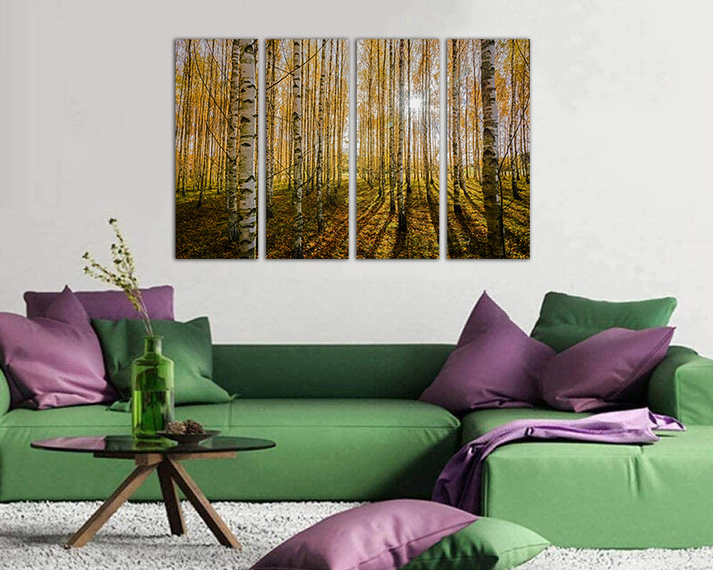 White Birch forest canvas decor Landscape art Holiday gift Nature print