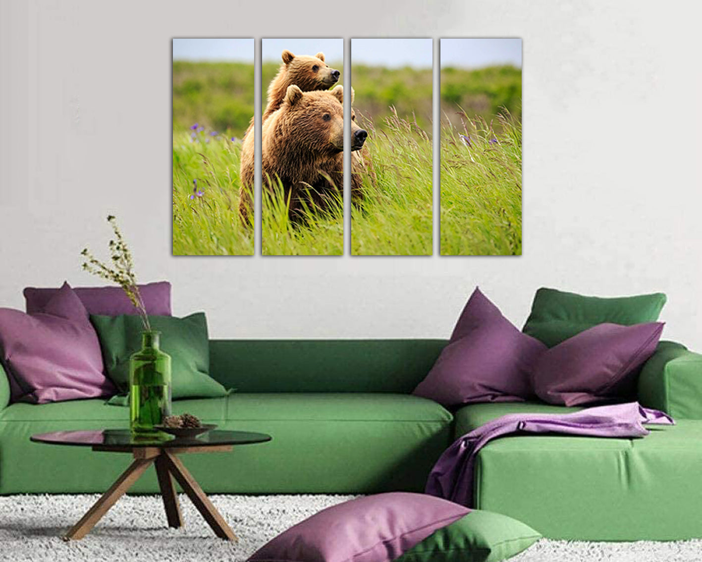 Bear canvas Animal decor Little Bear Mama bear wall art Hunting Bear decor