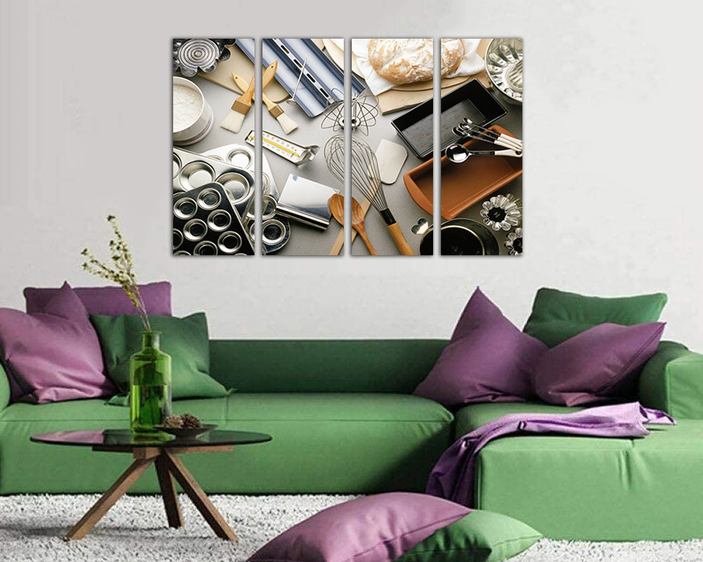 Baking tools Large canvas set Baking tools print Baking gifts Baking tools art Kitchen prints Food dining Bakery décor Kitchen wall art
