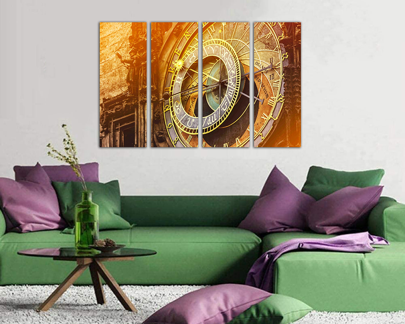 Print on canvas Astronomical clock Prague Czech art Mechanism decor