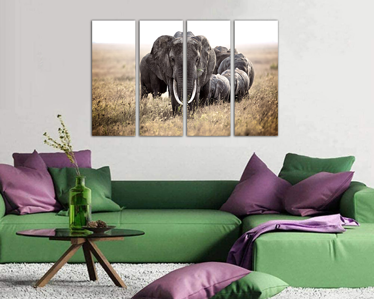 Indian Elephant canvas Animals wall art Safari print Nursery decor