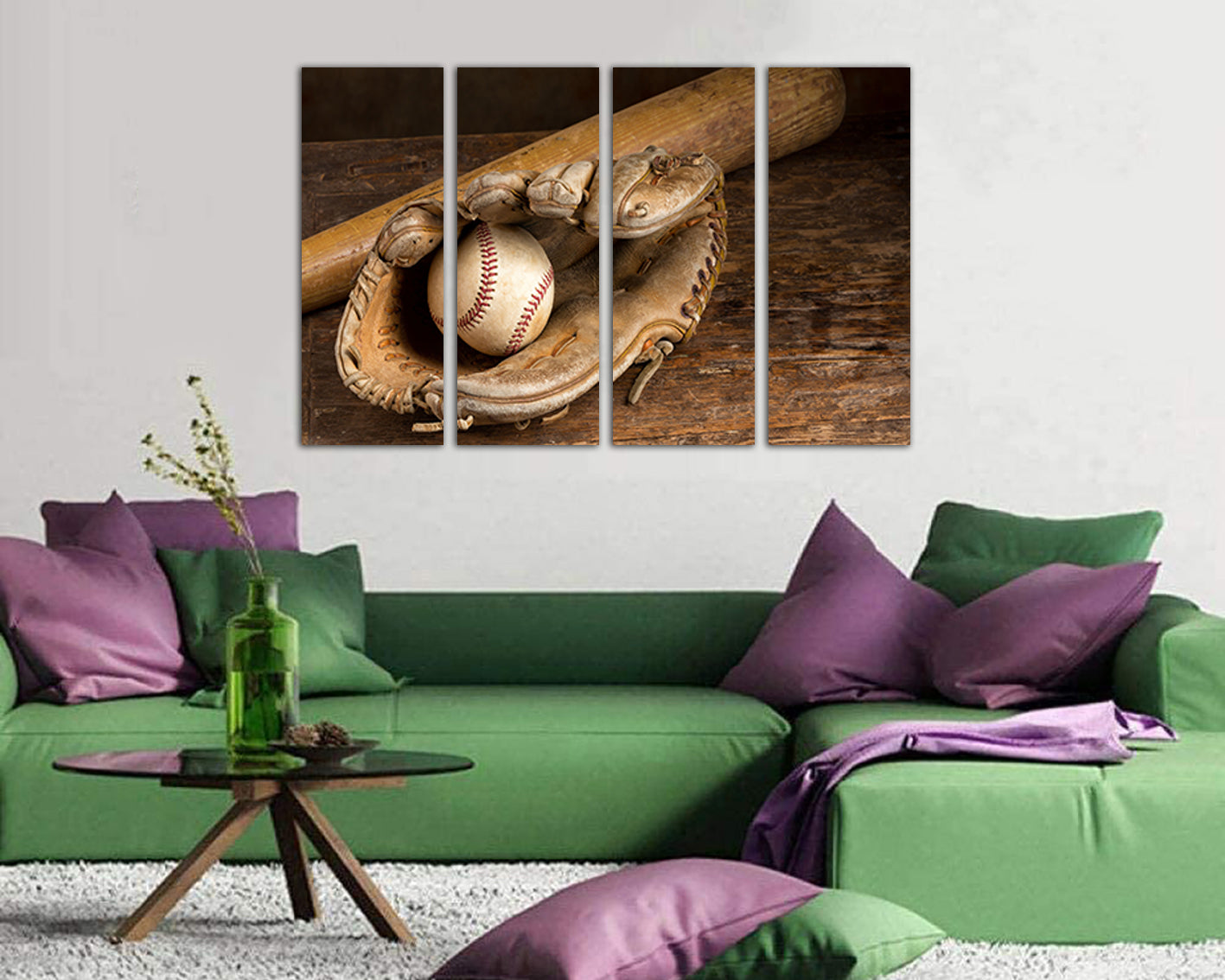 Baseball canvas Sport decor Boy room decor ready to hang