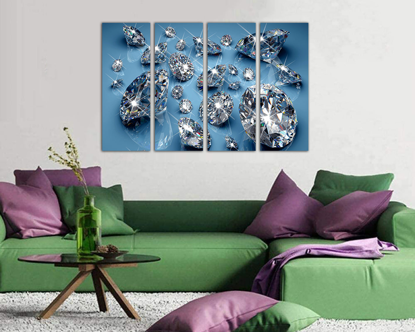 Blue Diamond canvas Fashion art works Gemstones print