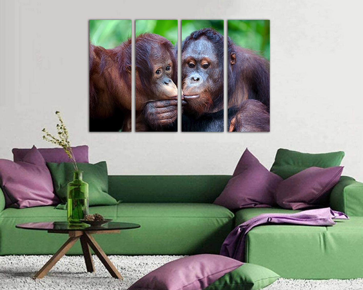Monkey print on canvas Home print Africa animals decor Nurserywall art