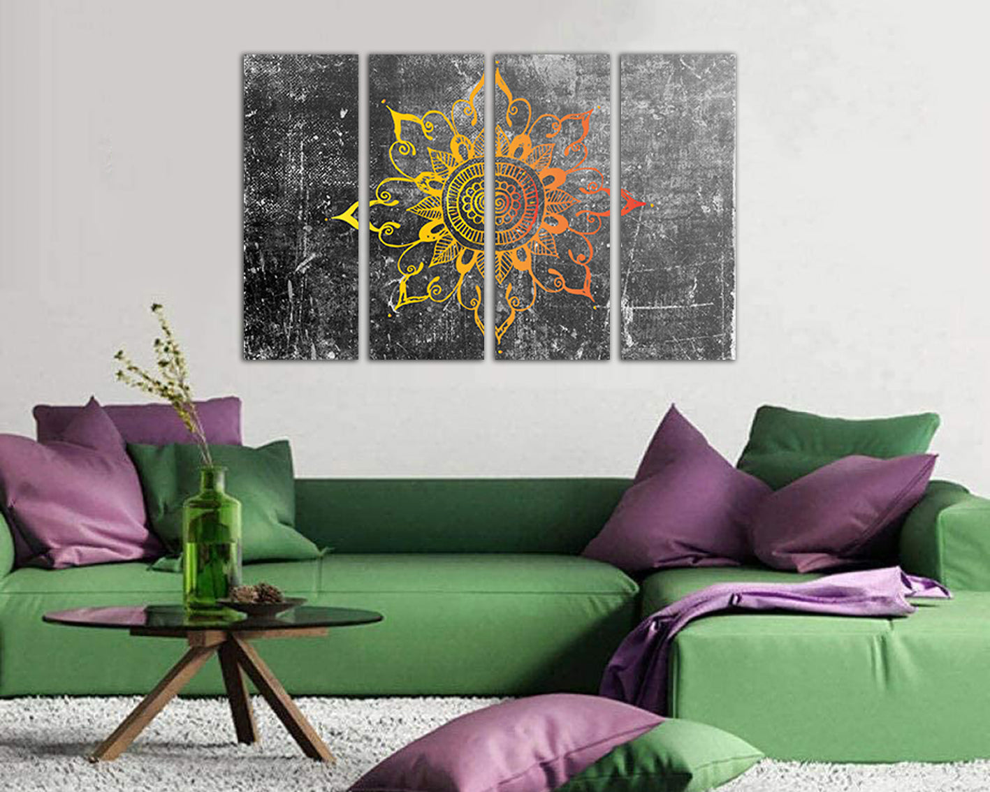 Mandala canvas Chakra wall art Spiritual decor Zen boho artwork Sakral print