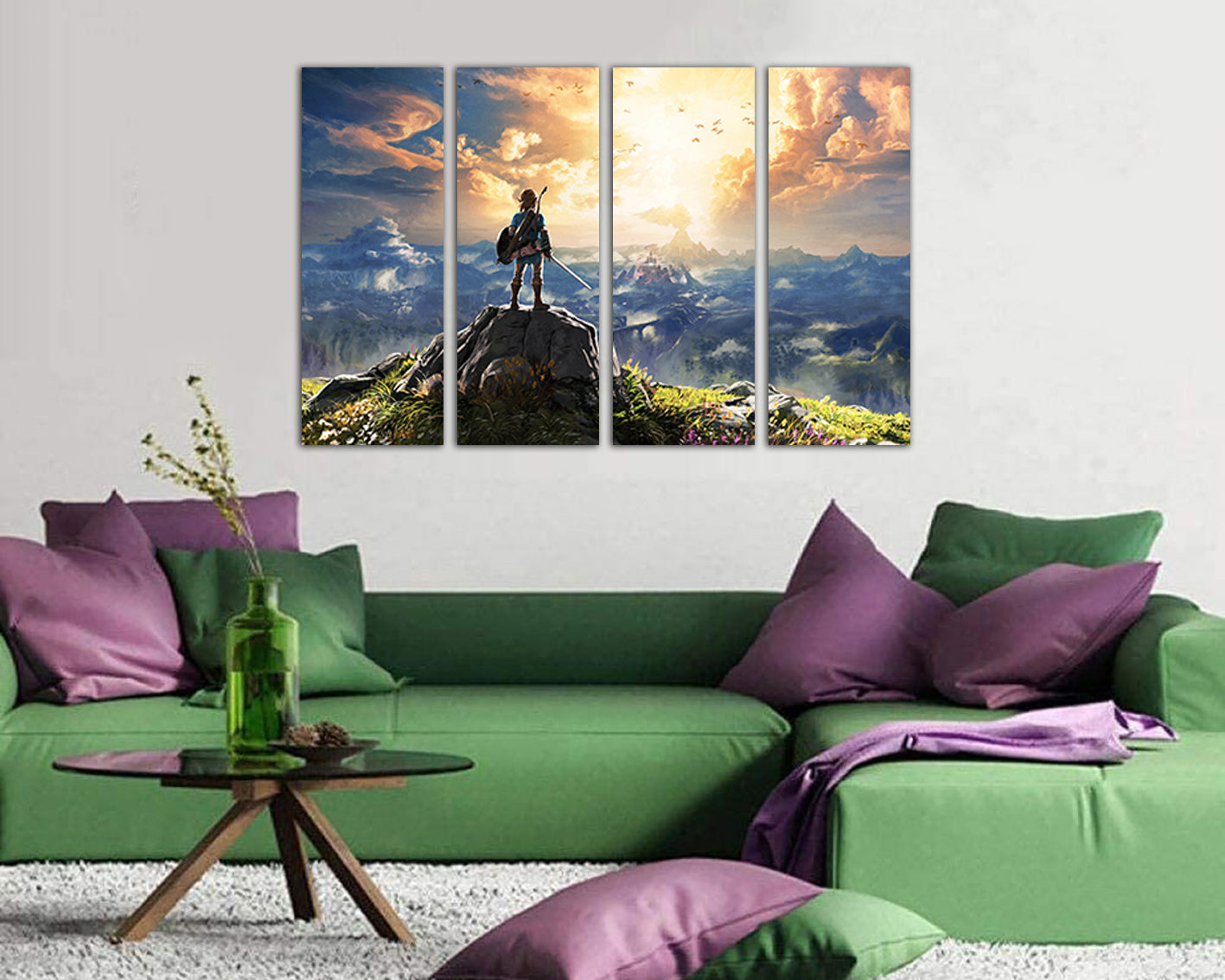 The legend of Zelda Print on canvas Zelda art works room art Gift Anime decor