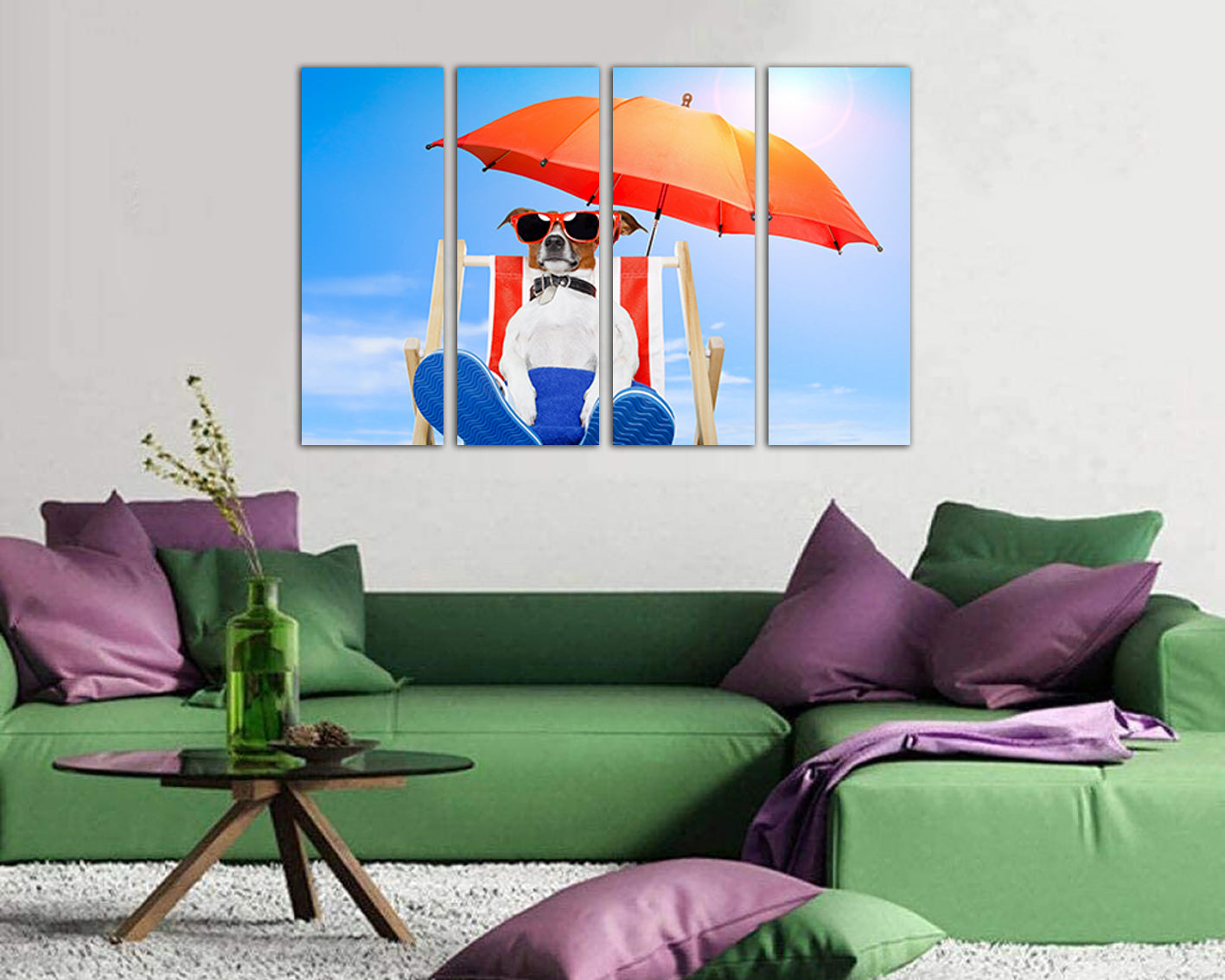 Dog on beach Wall art canvas Nursery decor Home print Baby Nursery wall art Lovers picture