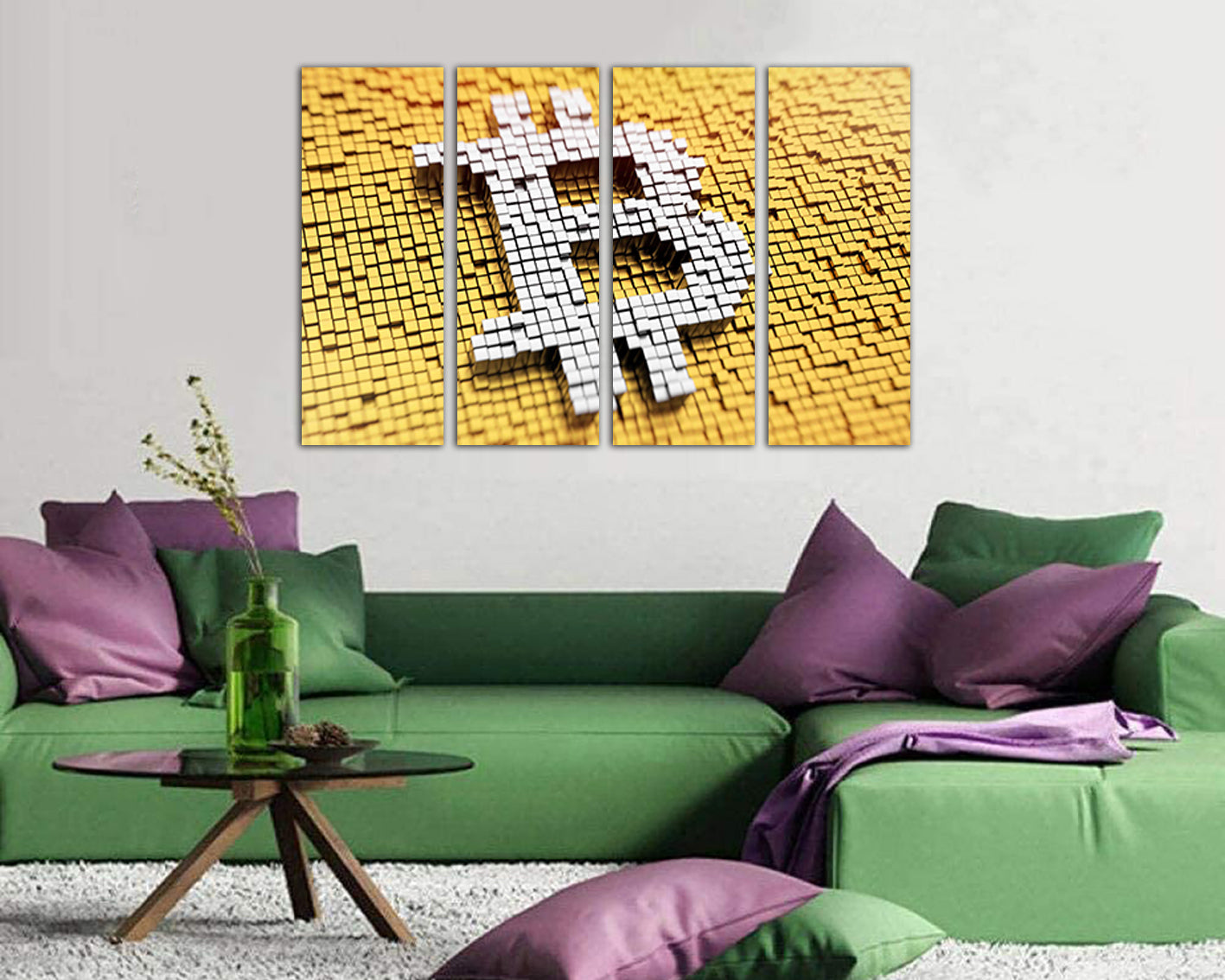 Bitcoin print on canvas Finance art Cryptocurrency Trader gift Blockchain Business gift