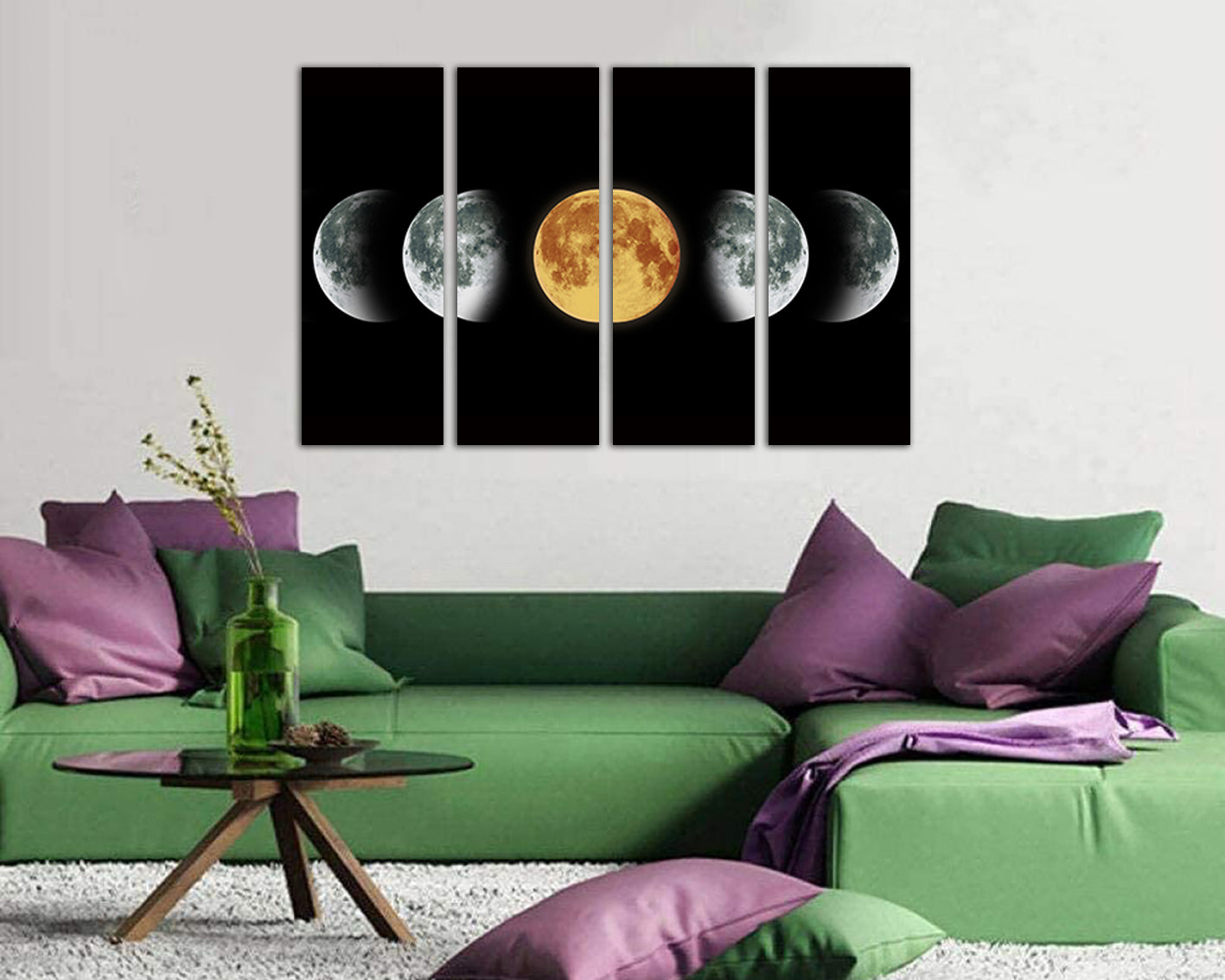 Print on canvas Moon phase art Space Universe photo Satellite Lunar phases
