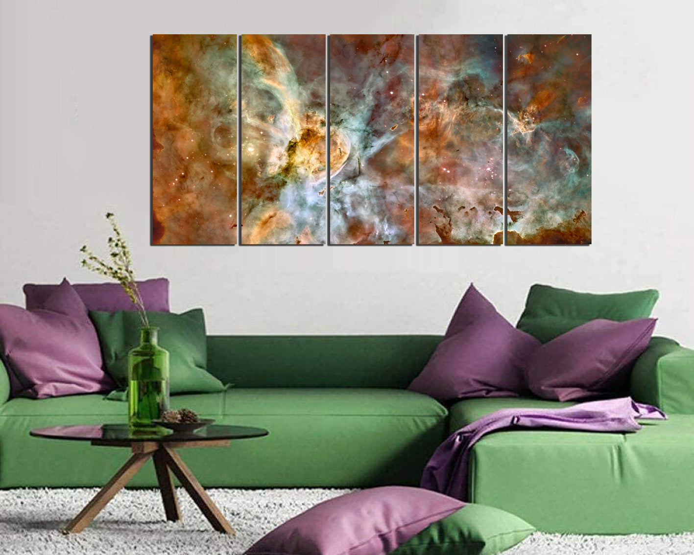 Space nebula Wall art canvas Cosmos decor Outer space print Milky way Telescope art