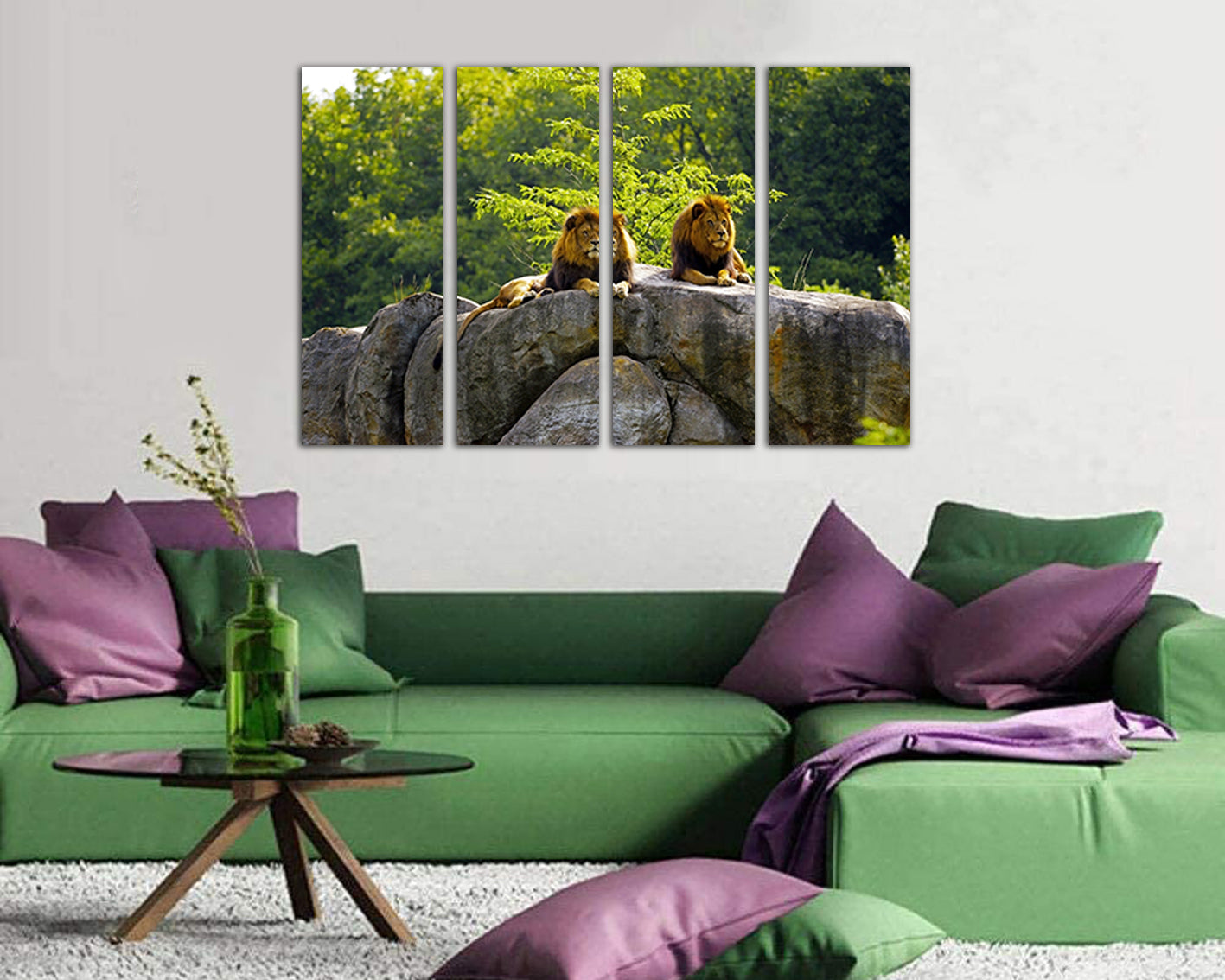 Lion canvas Animals decor Gallery wall set Nursery décor Gift lion print