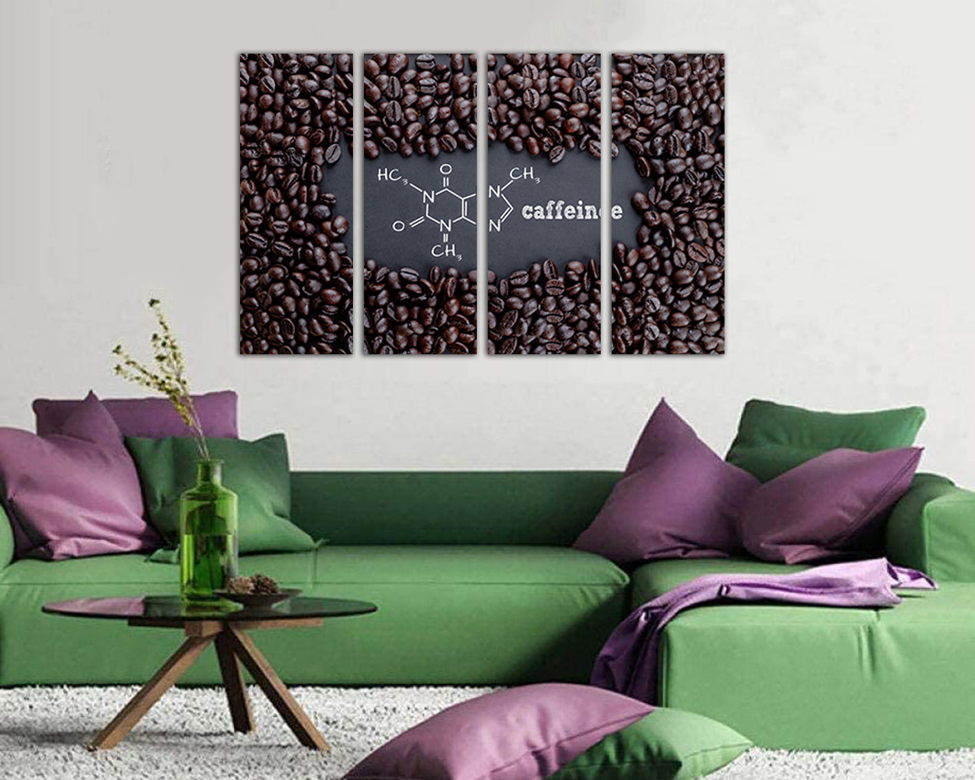 Coffee canvas Caffeine Chemistry art Kitchen print Drink Science Molecular formula