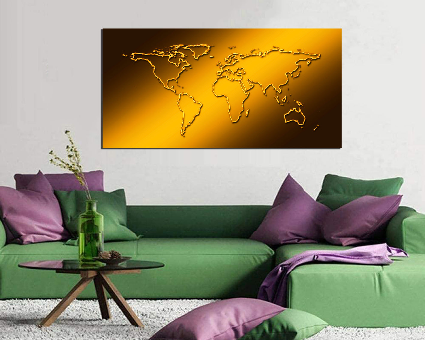 World map canvas Travel art décor ready to hang