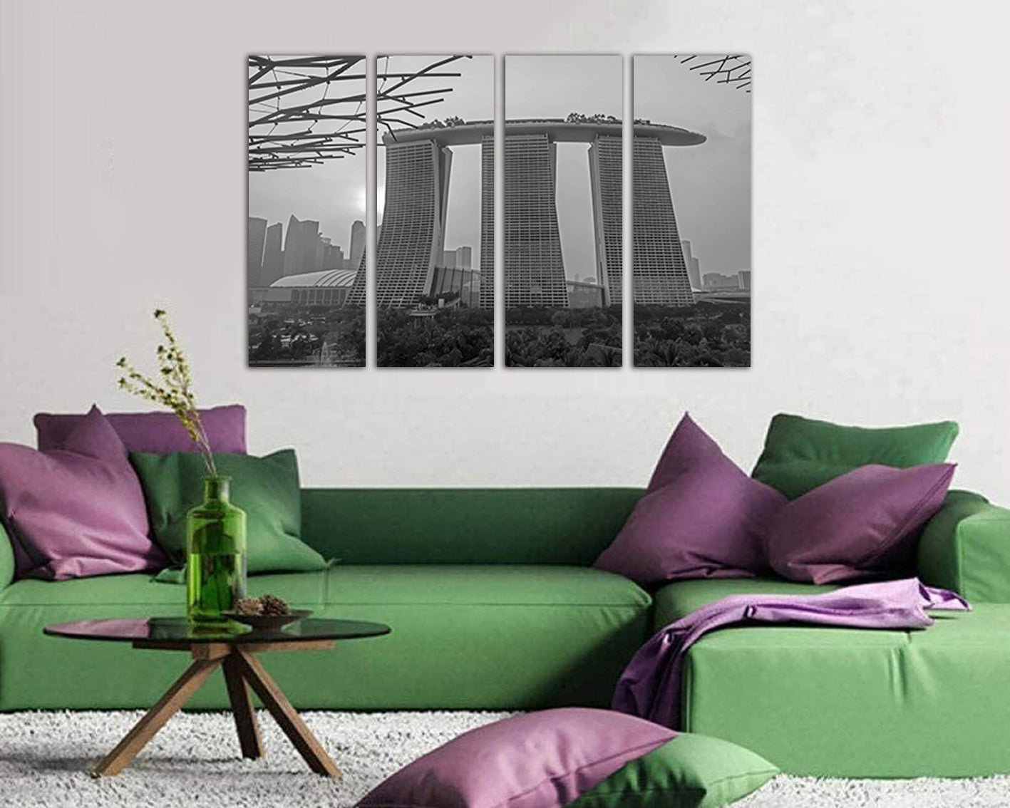 Wall art canvas Singapore print Travel gift city Marina Bay Asia decor