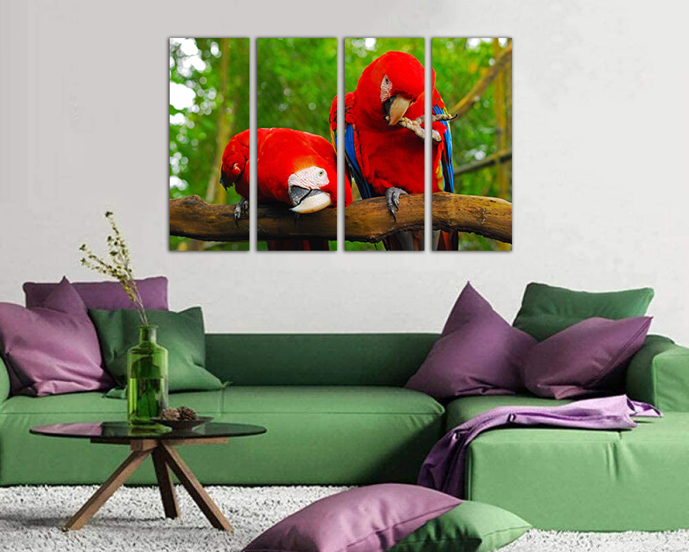 Macaw print wall art canvas Parrot print Cockatoo bird animal decor
