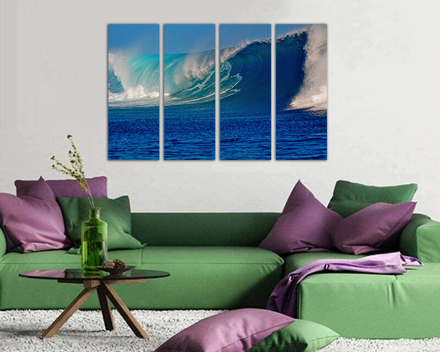 Large canvas art Ocean Waves print Water decor Landscape Nature artwork