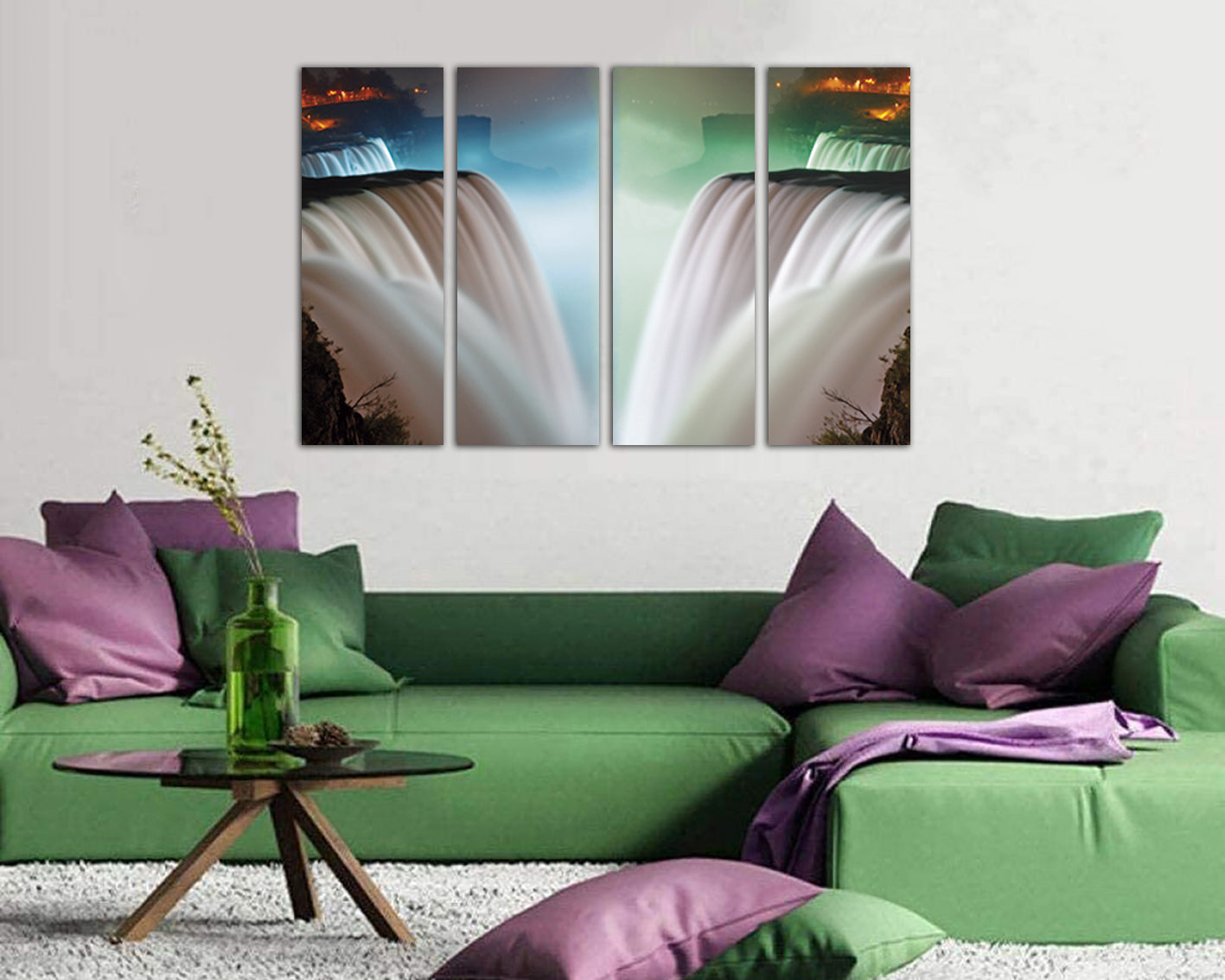 Niagara fall Waterfall canvas Panoramic nature wall art