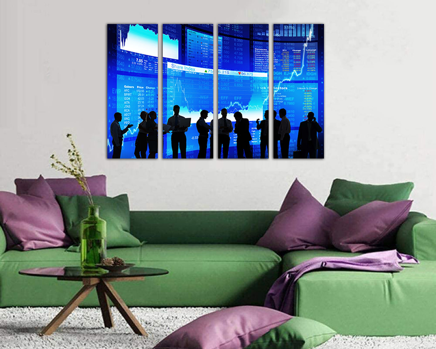 Stock exchange Investment décor Money canvas Stock market Trading print Investor wall art Finance artwork