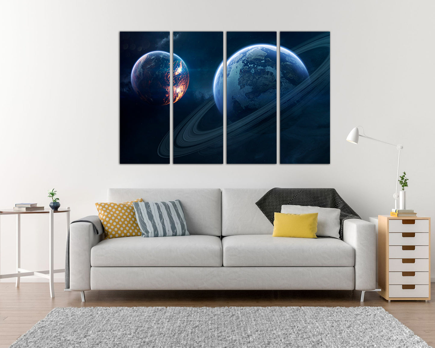 Print on canvas Rings of Saturn Planet saturn wall art Solar system Universe decor Space photo