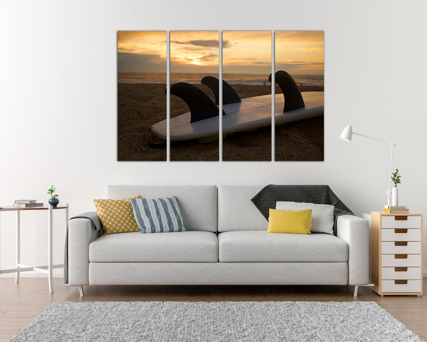 Surfboard Print on canvas Surfing decor Wave wall art sea beach sport