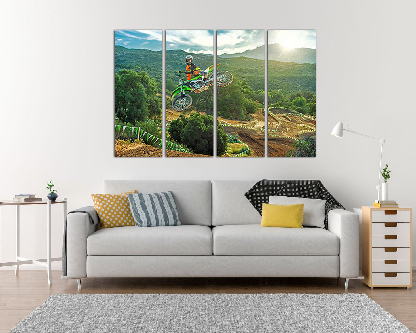 Motocross canvas Dirt bike wall art Sports Player Bike gift Braaap ready to hang