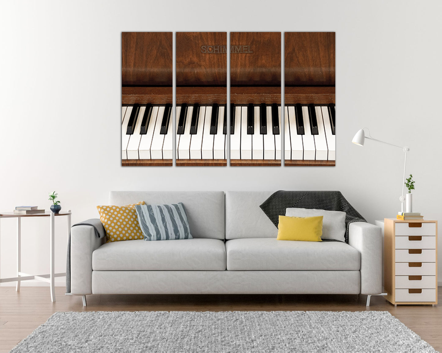 Piano canvas Musical note décor Gift for her Orchestra print ready to hang