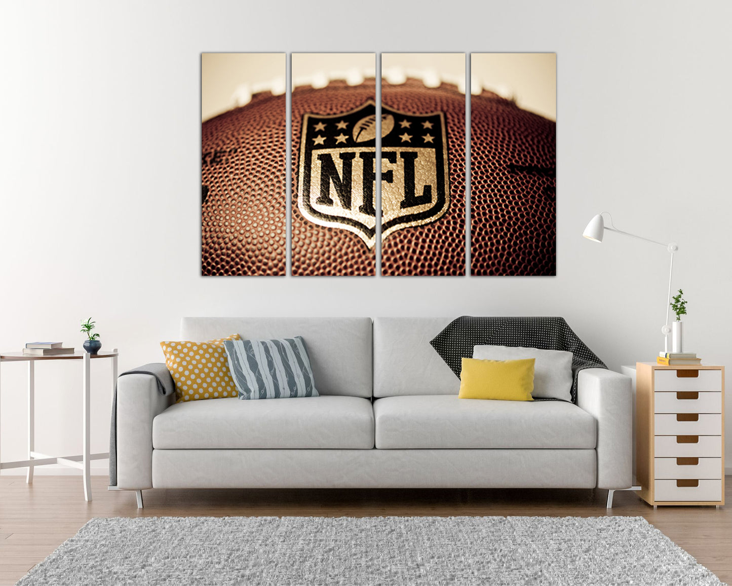 Soccer ball canvas American football Sports décor Rugby wall art