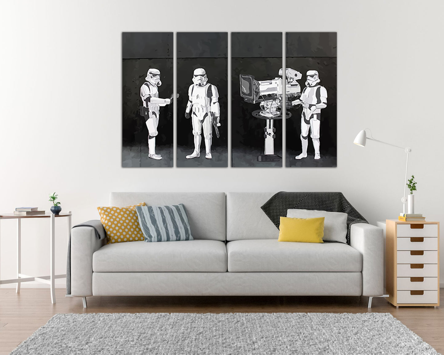 Stormtrooper canvas Filming decor Graffiti wall print Home style art Gift picture