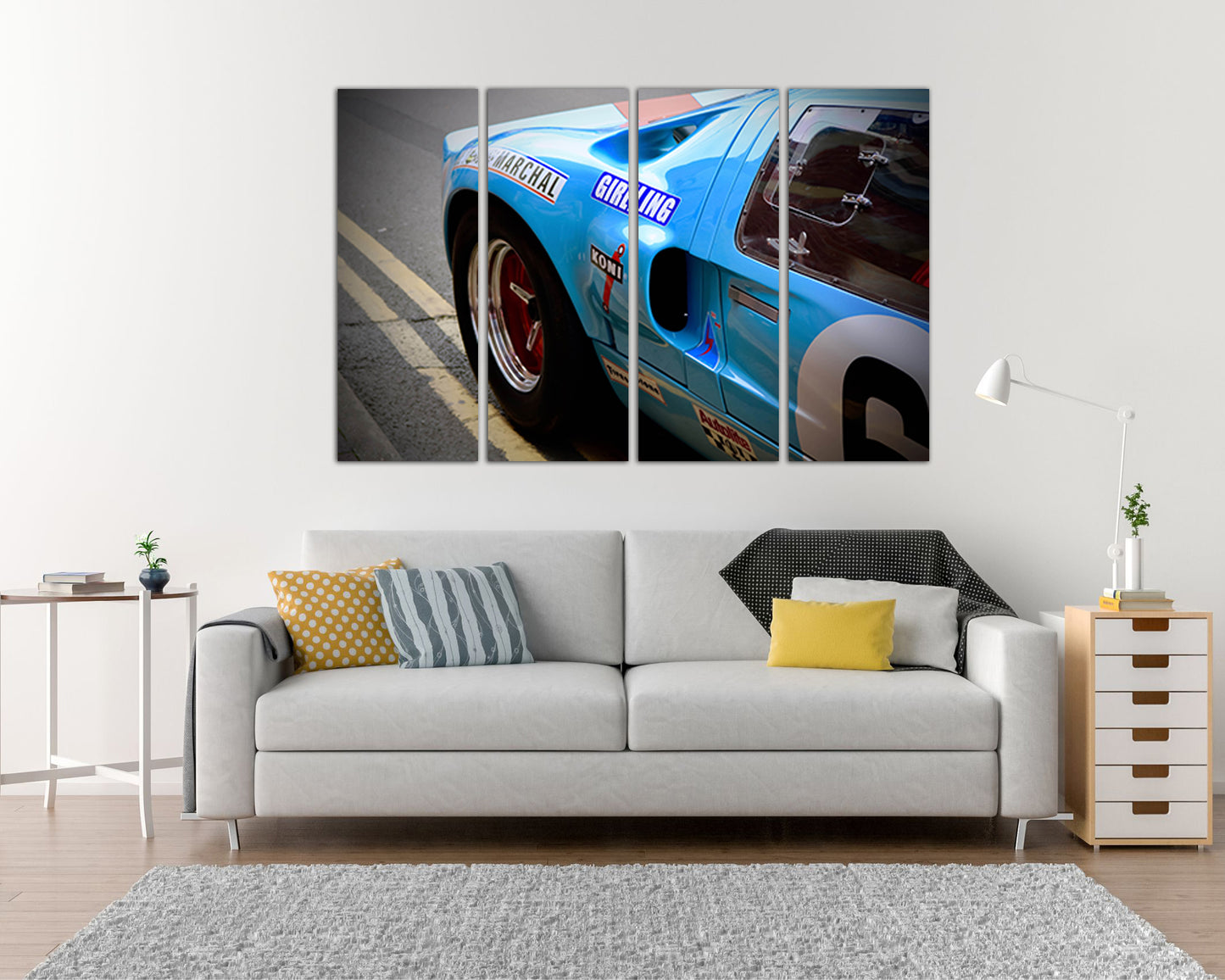Car canvas Transport print Mechanism room décor Racing Automobile gift