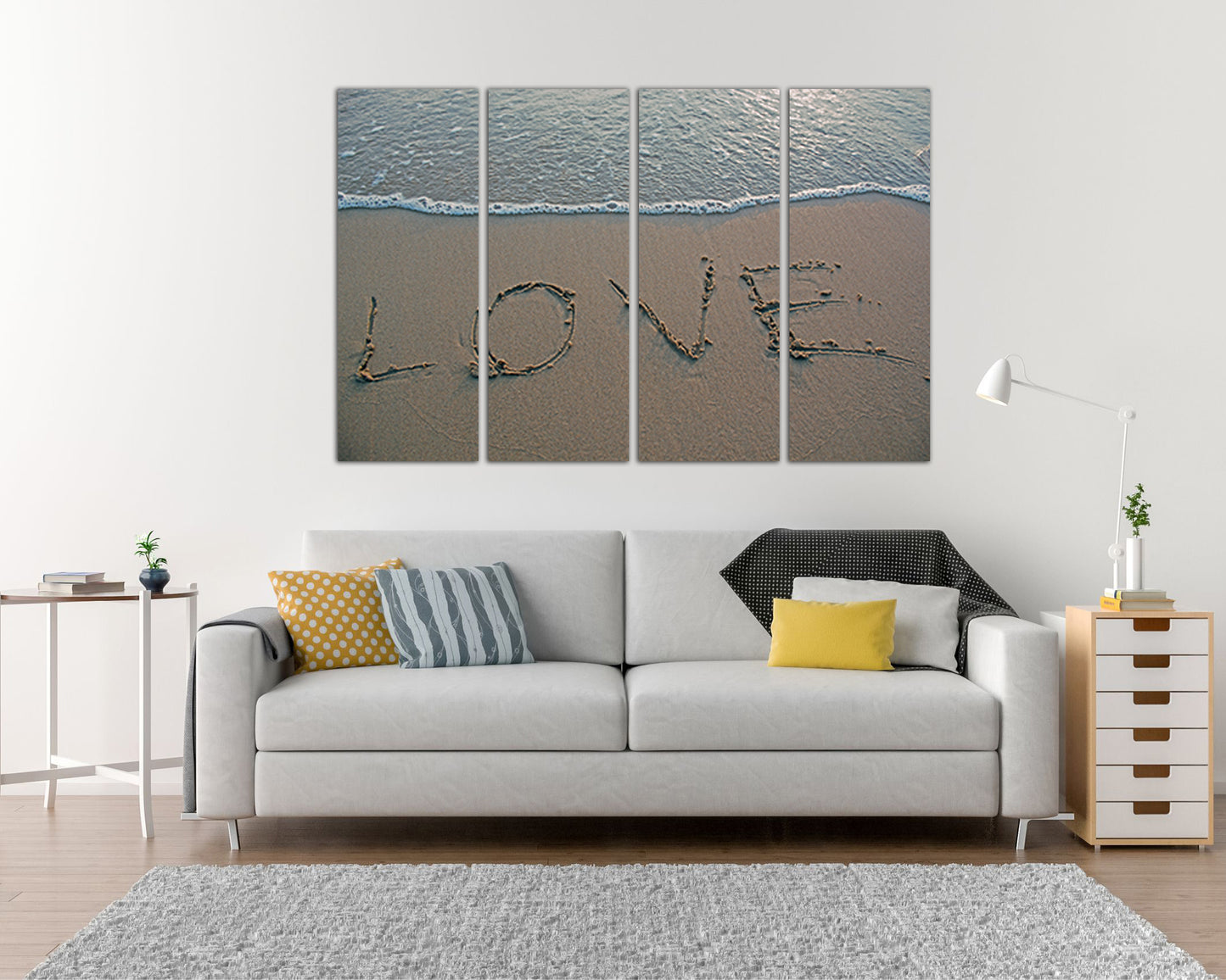 Beach canvas Love wall art Landscape décor Nature artwork Ocean Seascape print Gift for her