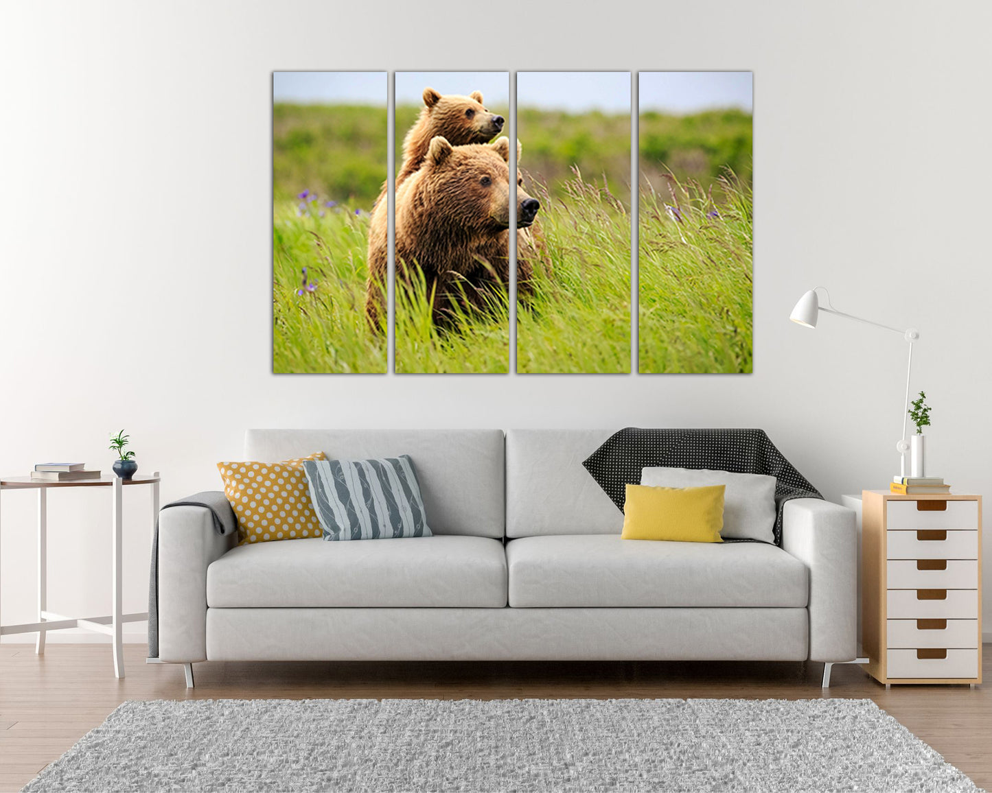 Bear canvas Animal decor Little Bear Mama bear wall art Hunting Bear decor