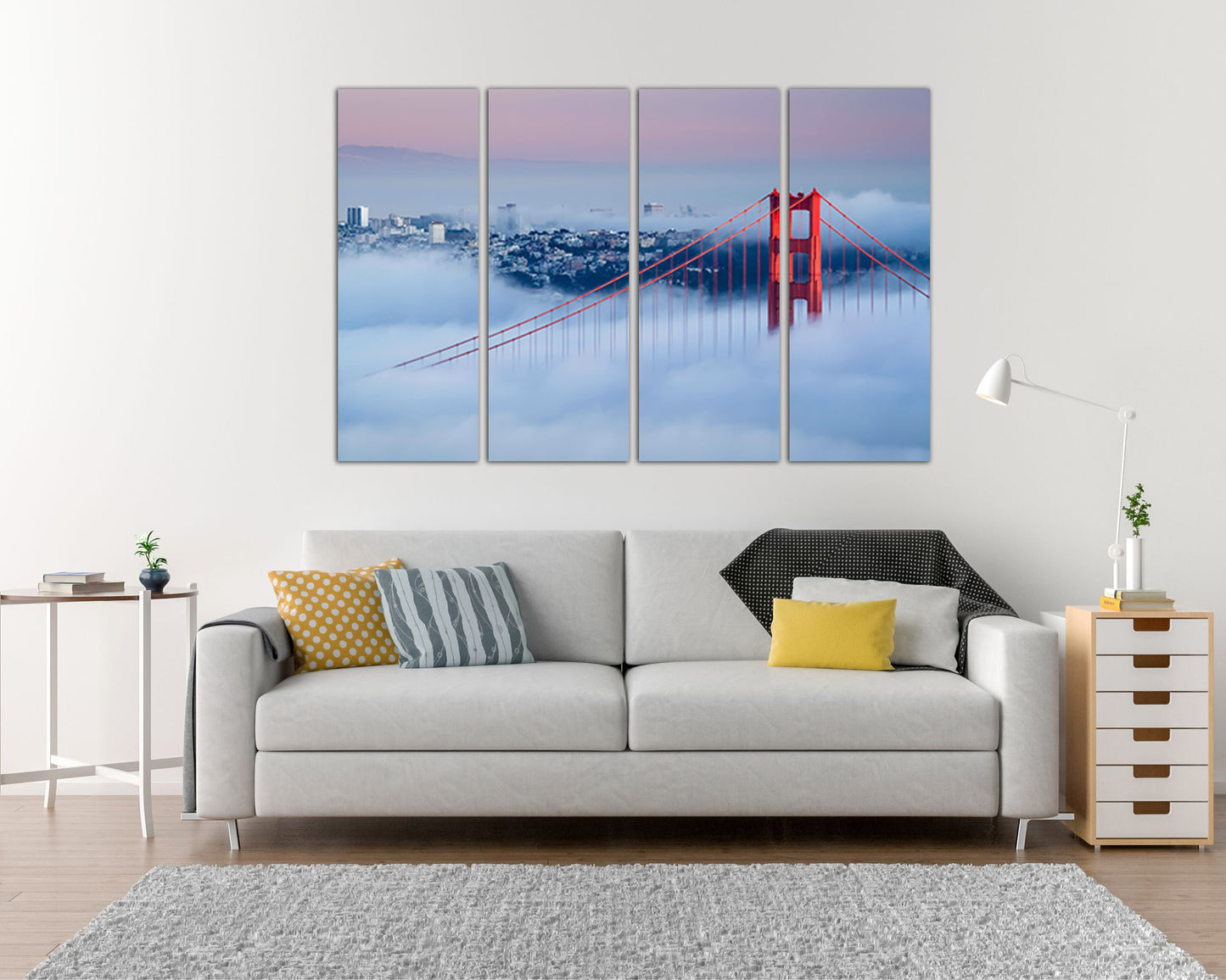Golden gate bridge San Francisco canvas Sunrise travel decor ready to hang