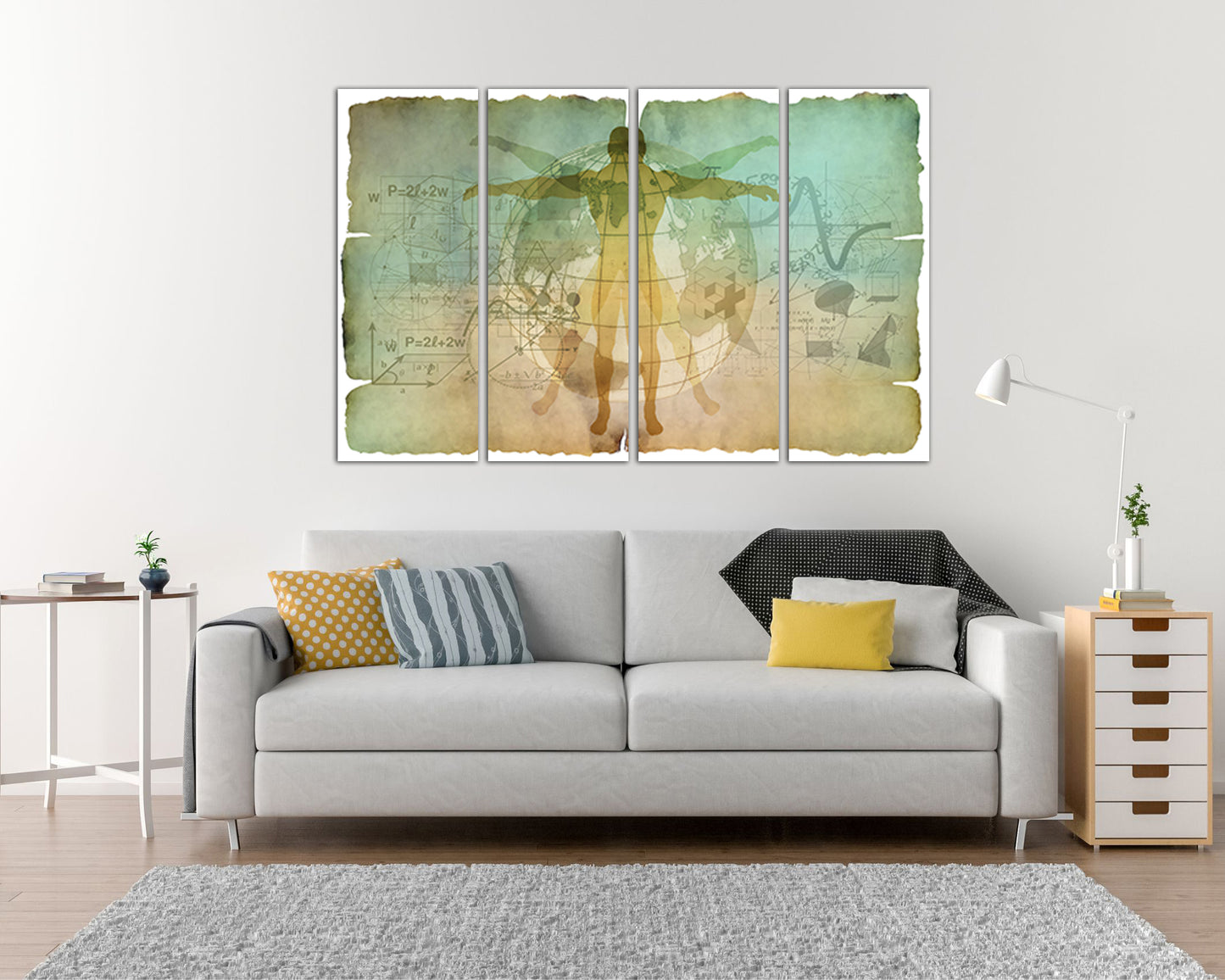 Vitruvian man Leonardo da Vinci wall décor Anatomy print Human anatomy art works canvas