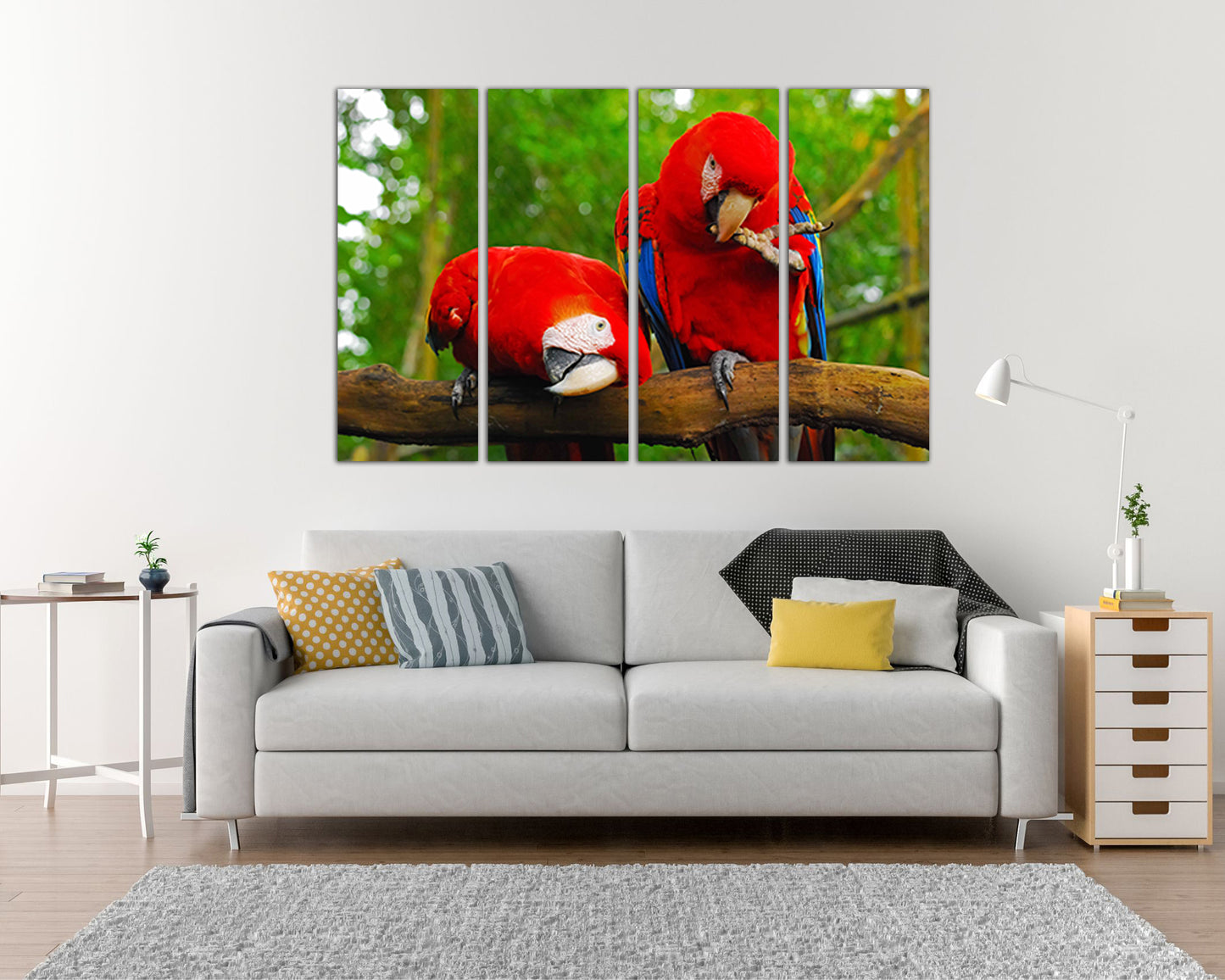 Macaw print wall art canvas Parrot print Cockatoo bird animal decor