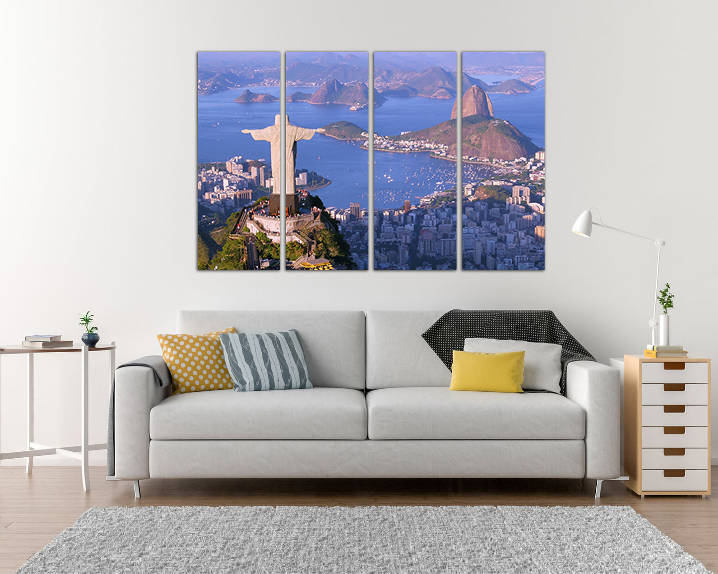 Rio de Janeiro Brazil travel skyline Christ redeemer canvas Corcovado Christ statue