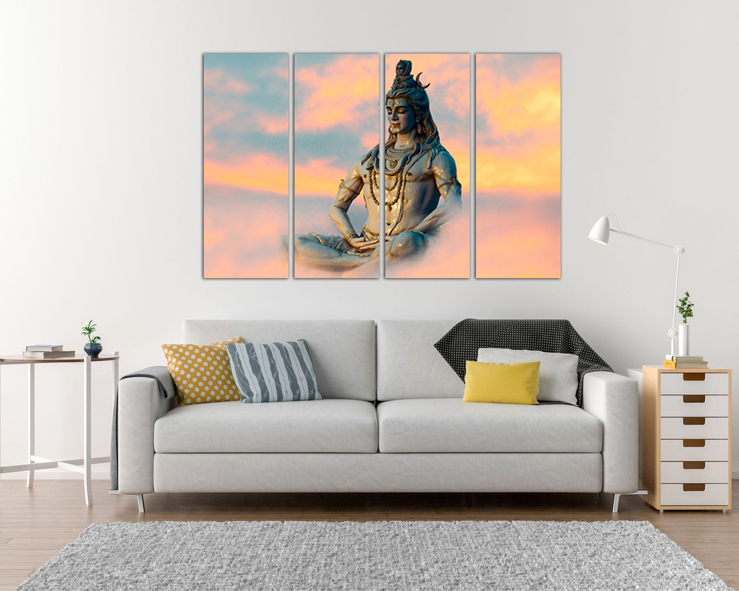 Lord shiva canvas Hindu art Spiritual Indian gods print Yoga Buddhist mantra decor