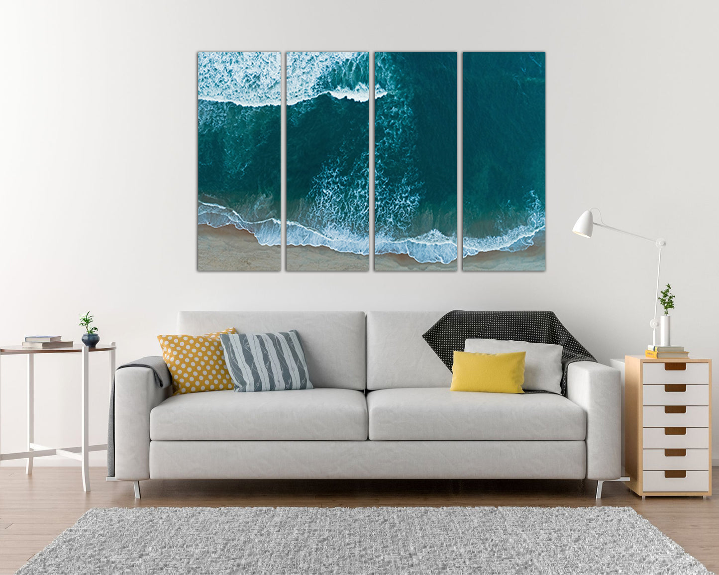 Ocean waves canvas set Water coast Landscape art Beaches nature decor