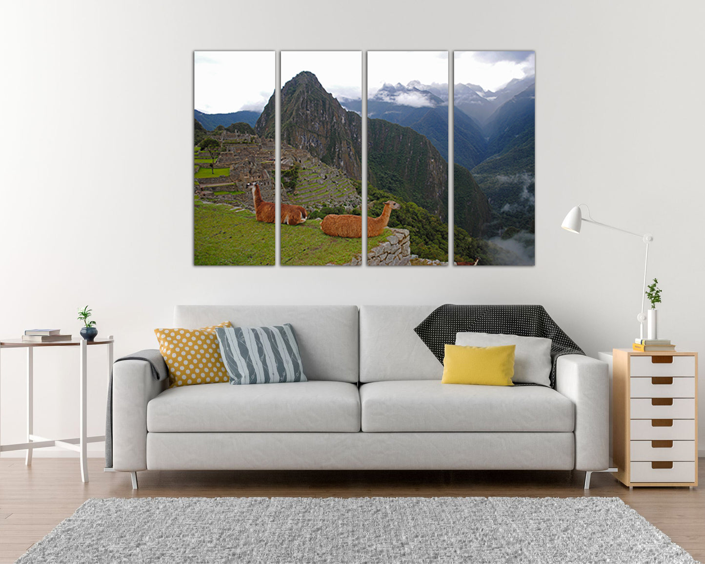 Print on canvas Lama wall decor Animals photo Llama art gift Ready to hang