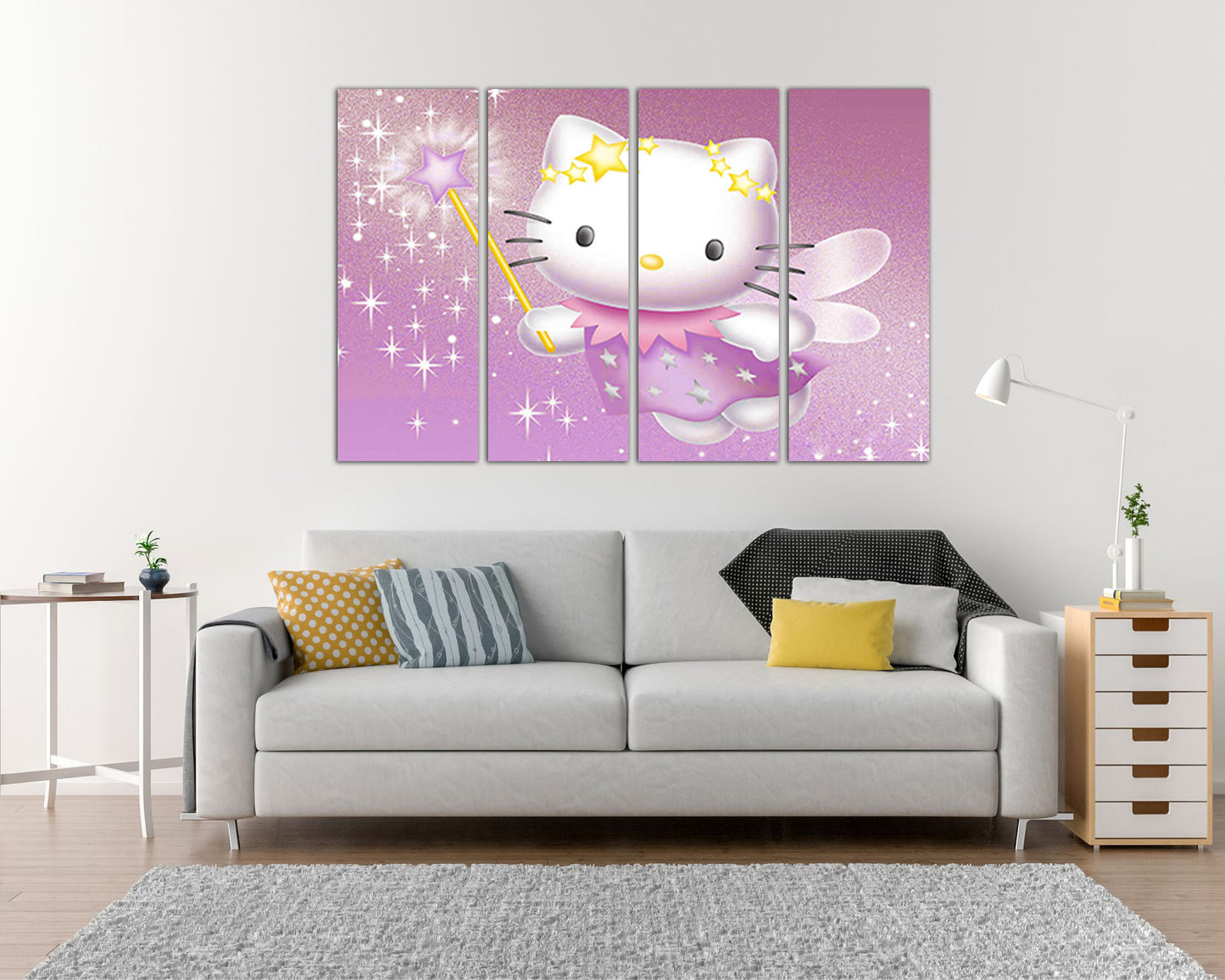 Doll print on canvas Nursery decor Kids Fairy art prints Child wizard