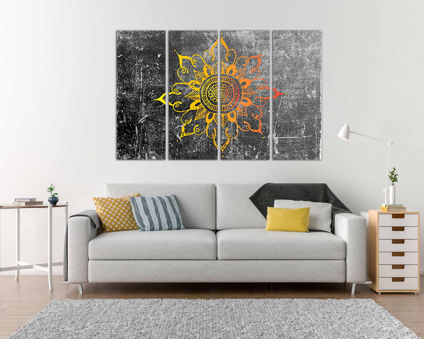 Mandala canvas Chakra wall art Spiritual decor Zen boho artwork Sakral print