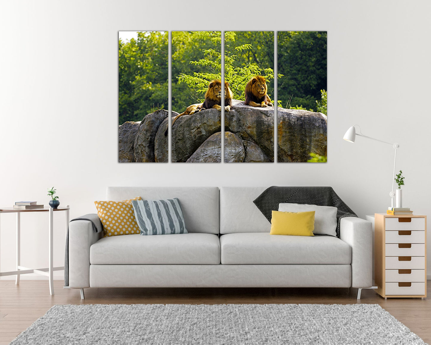Lion canvas Animals decor Gallery wall set Nursery décor Gift lion print