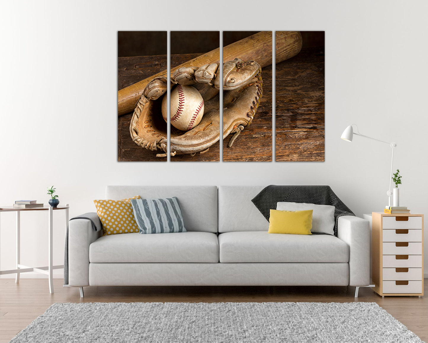 Baseball canvas Sport decor Boy room decor ready to hang