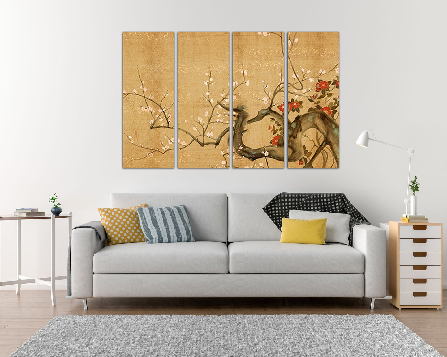 Japan Flower print on canvas Sakura Cherry blossom decor ready to hang