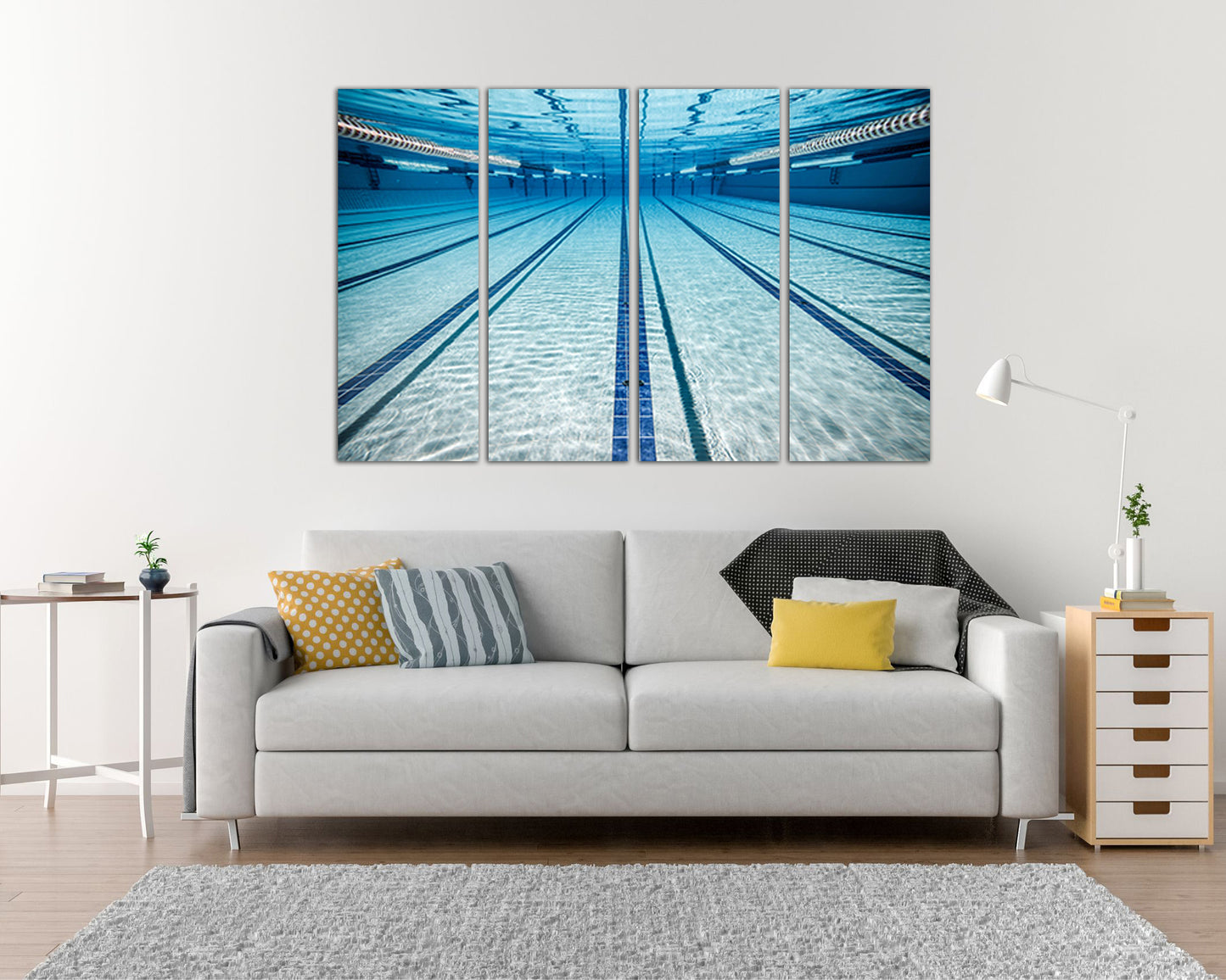 Large canvas set Pool print Sports decor Swimming photo Swimmer art Gift to swimmer