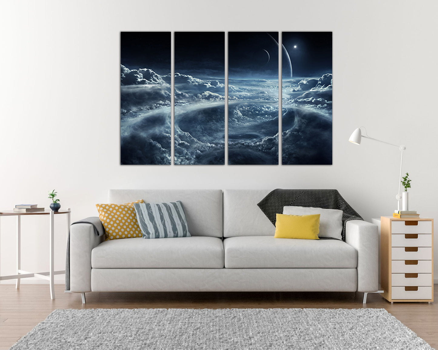 Print on canvas Space craters wall art Universe decor Planet gift