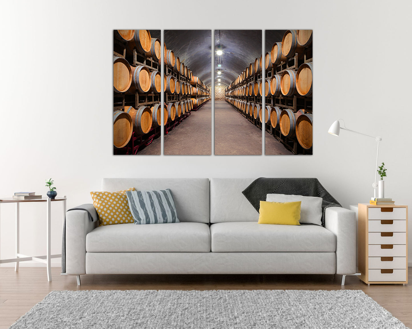 Wine cellar Wall art canvas Barrel print Winery gift art works