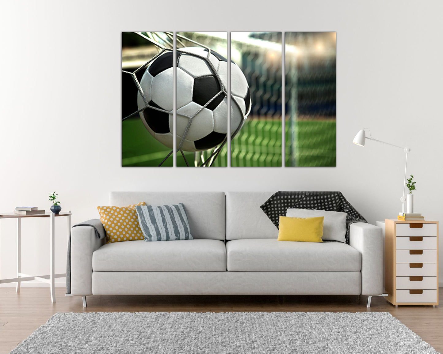 Soccer ball canvas Football wall art Sports décor